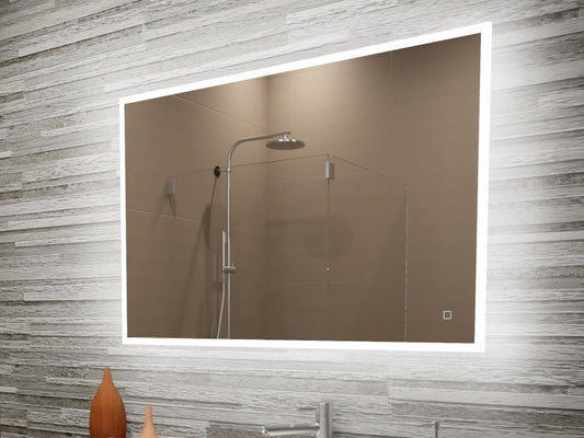 Paris Mirror 48" x 32" Rectangle Reflection Edge Lit Mirror With Touch/ON/OFF Dim Sensor Switch 6000K - REFLX48326000