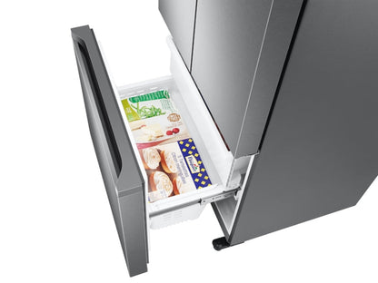 SAMSUNG 32" 17.5 cu. ft. Counter Depth 3-Door French Door Smart Refrigerator in Stainless Steel with Ice Maker - RF18A5101SRAA