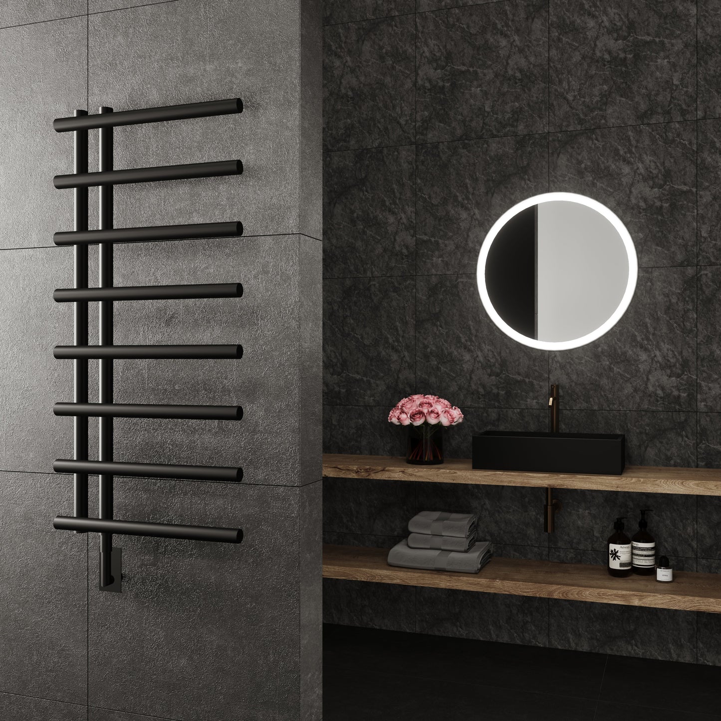 Paris Mirror Eos Wall Mounted Electric Towel Warmer in White - EOSWHTFL17