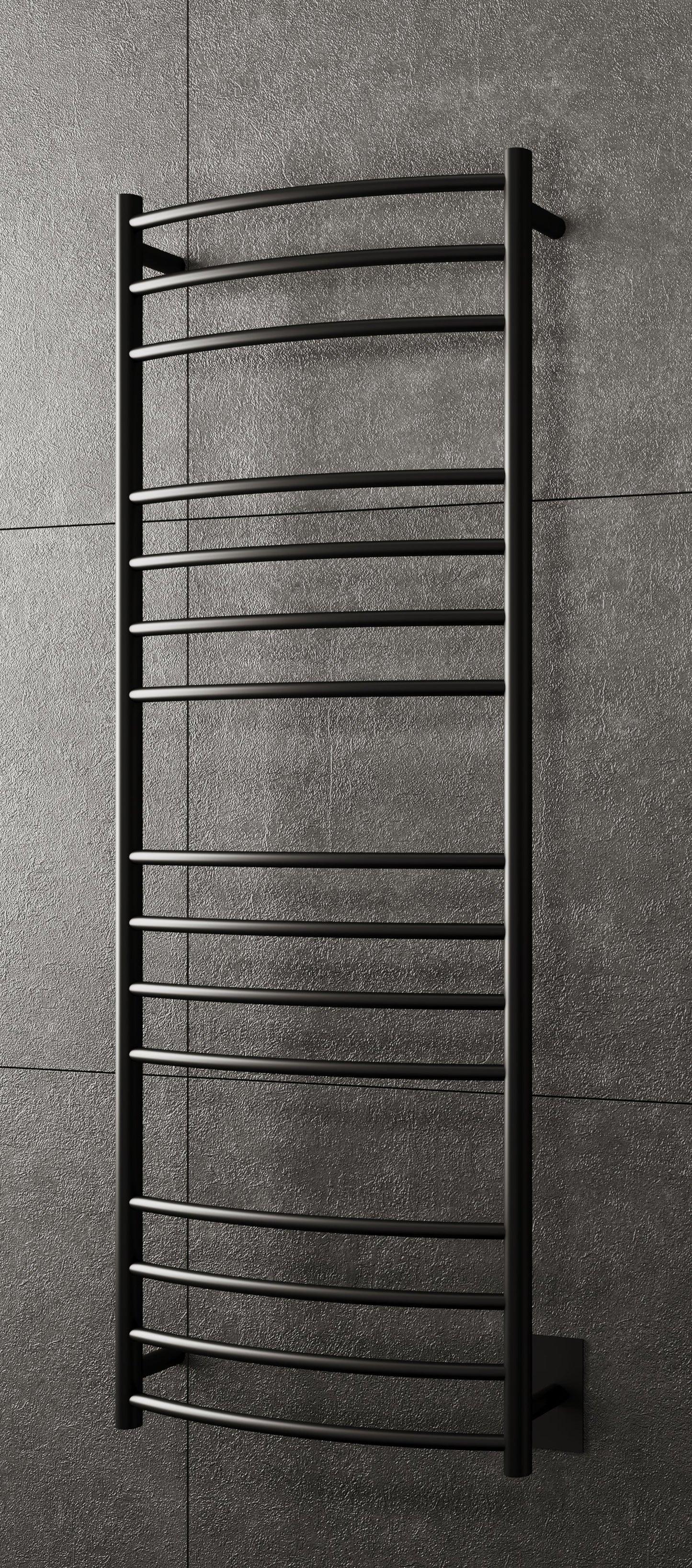 Selene Wall Mounted Electric Towel Warmer in Black - SELEBLK15