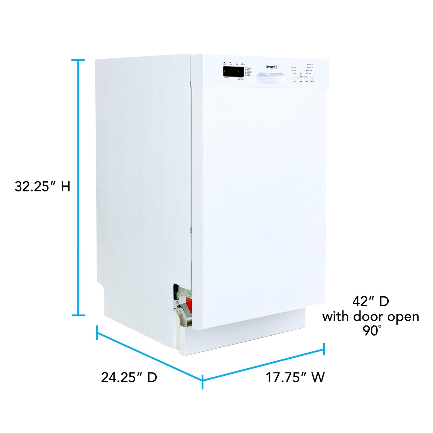 Avanti 18" Built In Dishwasher - DWF18V0W