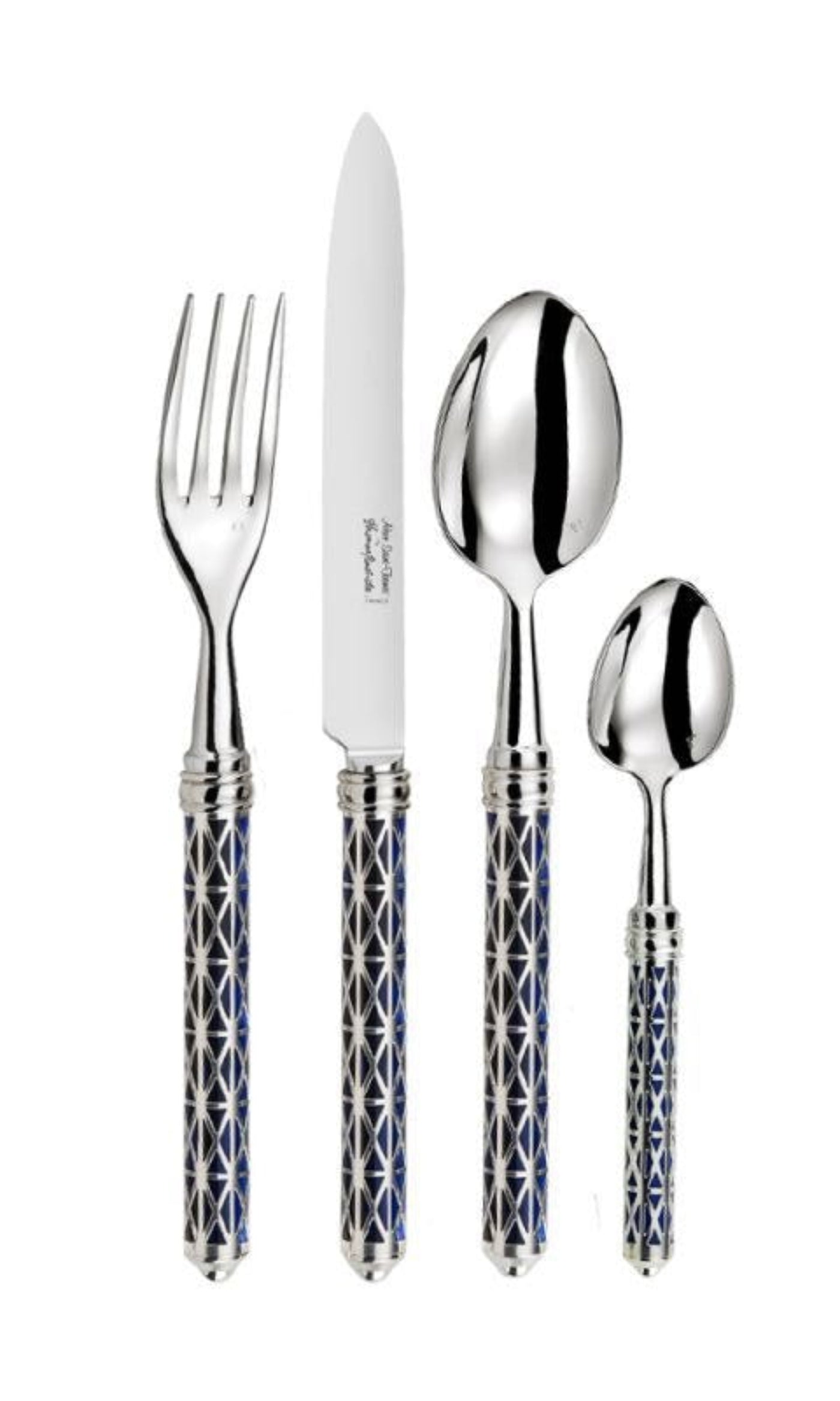 Char-Griller Louxor Silver & Dark Blue 5-Piece Place Setting - 1769848260529_749