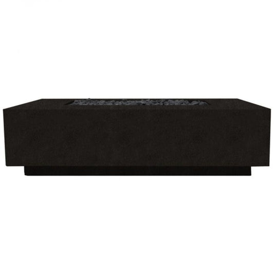 Prism Hardscapes Tavola 8 60" Ebony Rectangular Concrete Propane Gas Fire Pit Ta